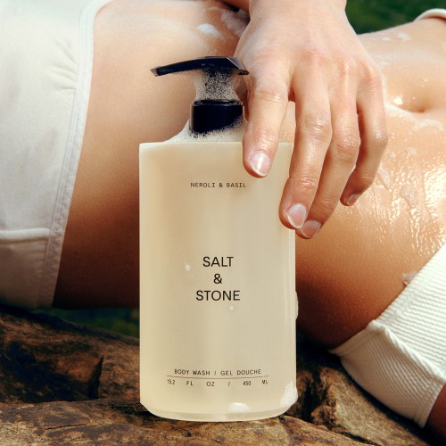 Salt & Stone Body Wash Neroli & Basil 450ml - Αφρόλουτρο με Υαλουρονικό Οξύ & Πρεβιοτικά