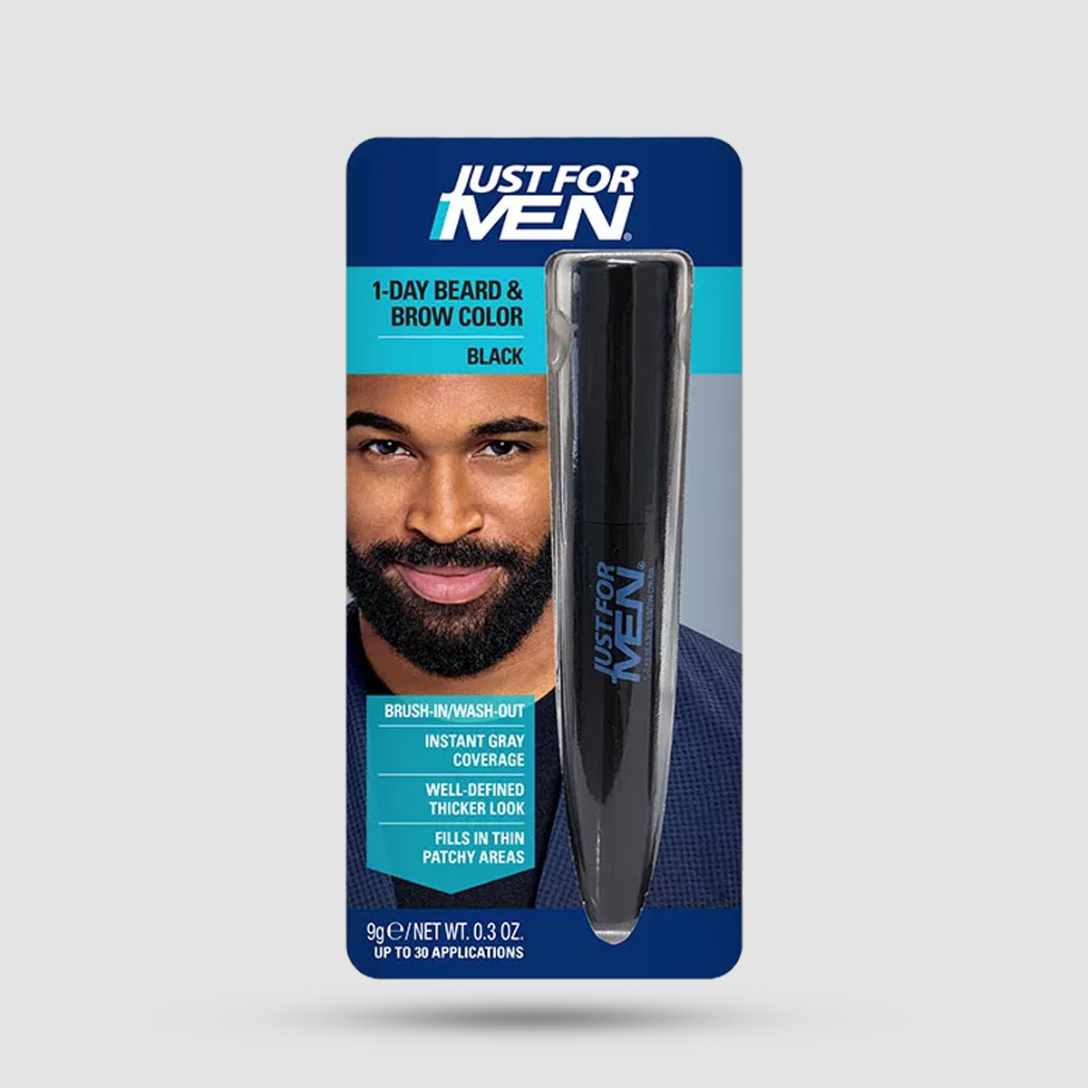Just For Men 1-Day Beard & Brow Color Black - Προσωρινή Βαφή Γενειάδας & Φρυδιών