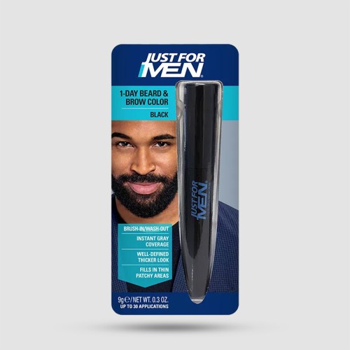 Just For Men 1-Day Beard & Brow Color Black - Προσωρινή Βαφή Γενειάδας & Φρυδιών