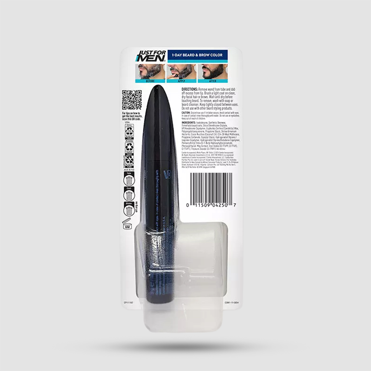 Just For Men 1-Day Beard & Brow Color Black - Προσωρινή Βαφή Γενειάδας & Φρυδιών