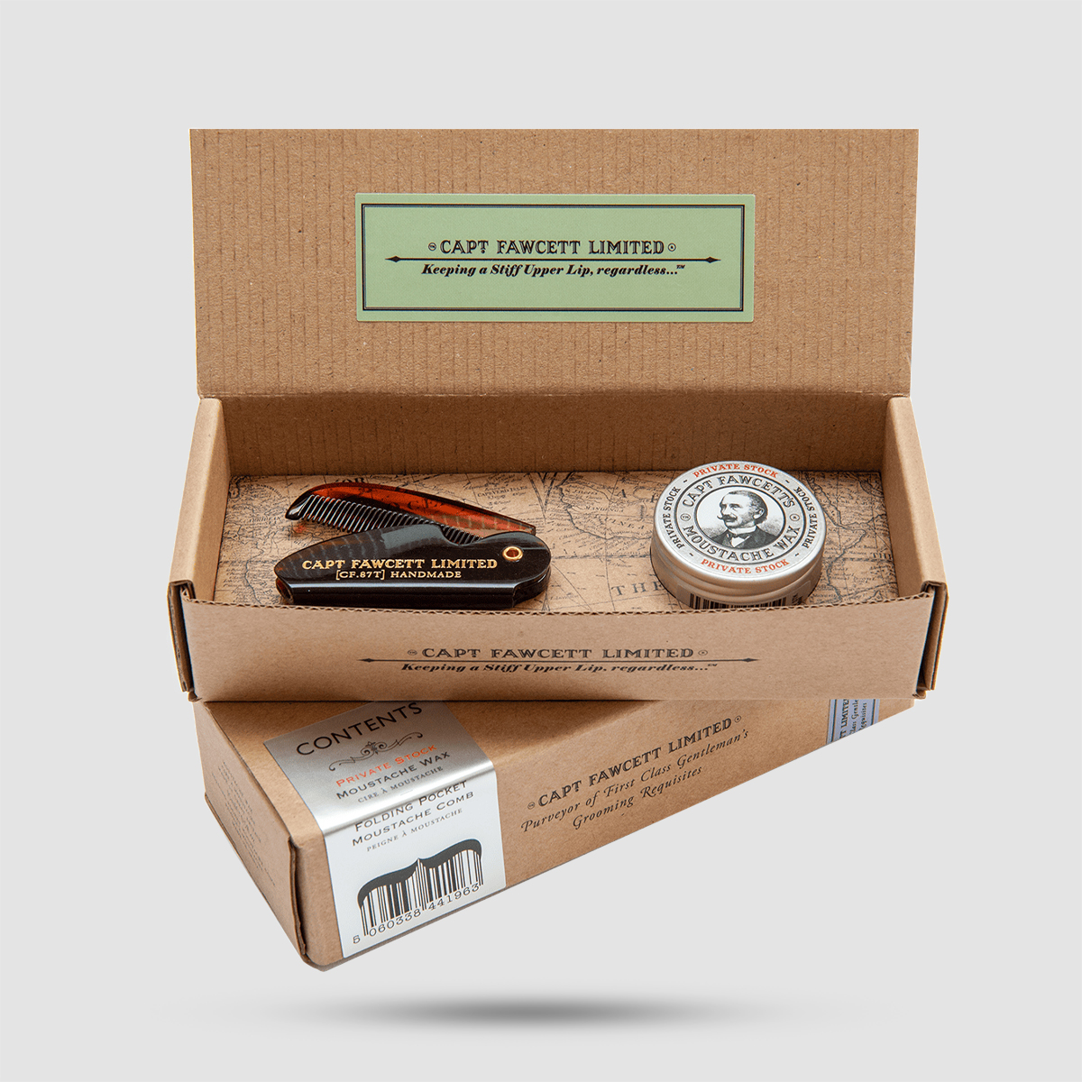 Σετ Περιποίησης - Captain Fawcett - Wax Private Stock 15ml  / Χτένα Για Μουστάκι