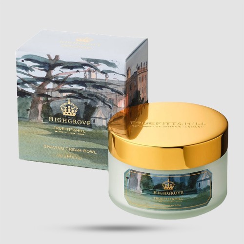 Truefitt & Hill Highgrove Luxury Shaving Cream 190g - Glycerin-Based Cream in Bowl with Cedar & Lavender