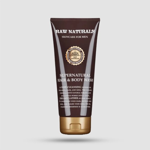 Raw Naturals Supernatural Hair & Body Wash 200ml - 2-σε-1 Σαμπουάν & Αφρόλουτρο με Ευκάλυπτο