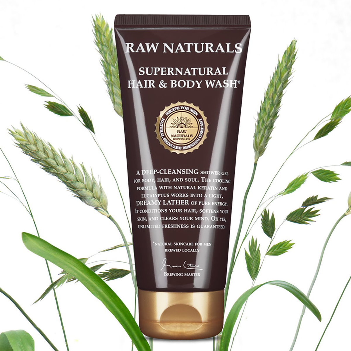 Raw Naturals Supernatural Hair & Body Wash 200ml - 2-σε-1 Σαμπουάν & Αφρόλουτρο με Ευκάλυπτο