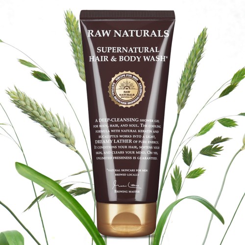 Raw Naturals Supernatural Hair & Body Wash 200ml - 2-σε-1 Σαμπουάν & Αφρόλουτρο με Ευκάλυπτο