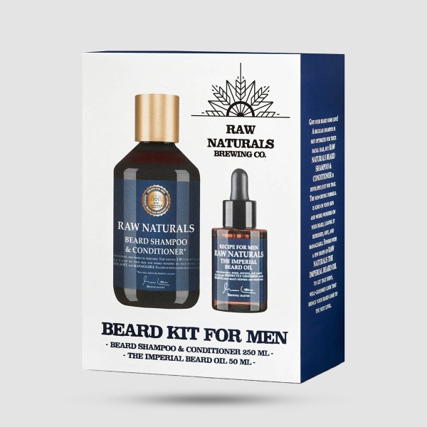Raw Naturals - Σετ Περιποίησης Γενιάδας (Σαμπουάν & Conditioner 250ml + Imperial Beard Oil 50ml)