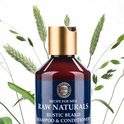 Raw Naturals Rustic Beard Shampoo & Conditioner 250ml - 2-σε-1 Σαμπουάν Γενειάδας Vegan