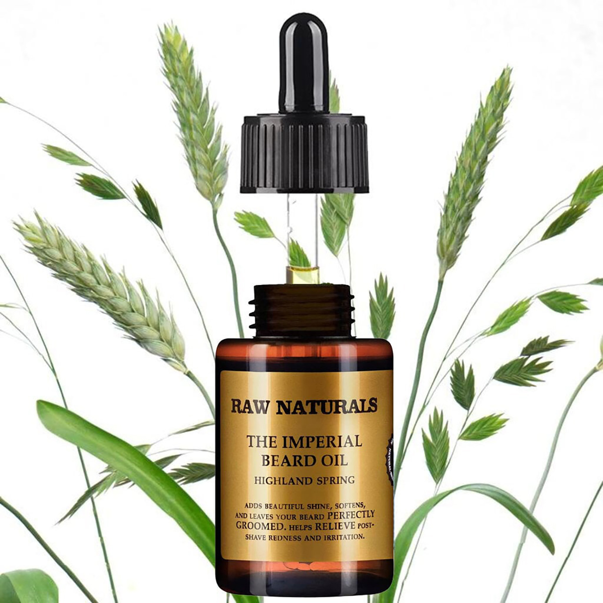 Raw Naturals Highland Spring Beard Oil 50ml - Λάδι Γενειάδας με Φυσικά Έλαια Vegan
