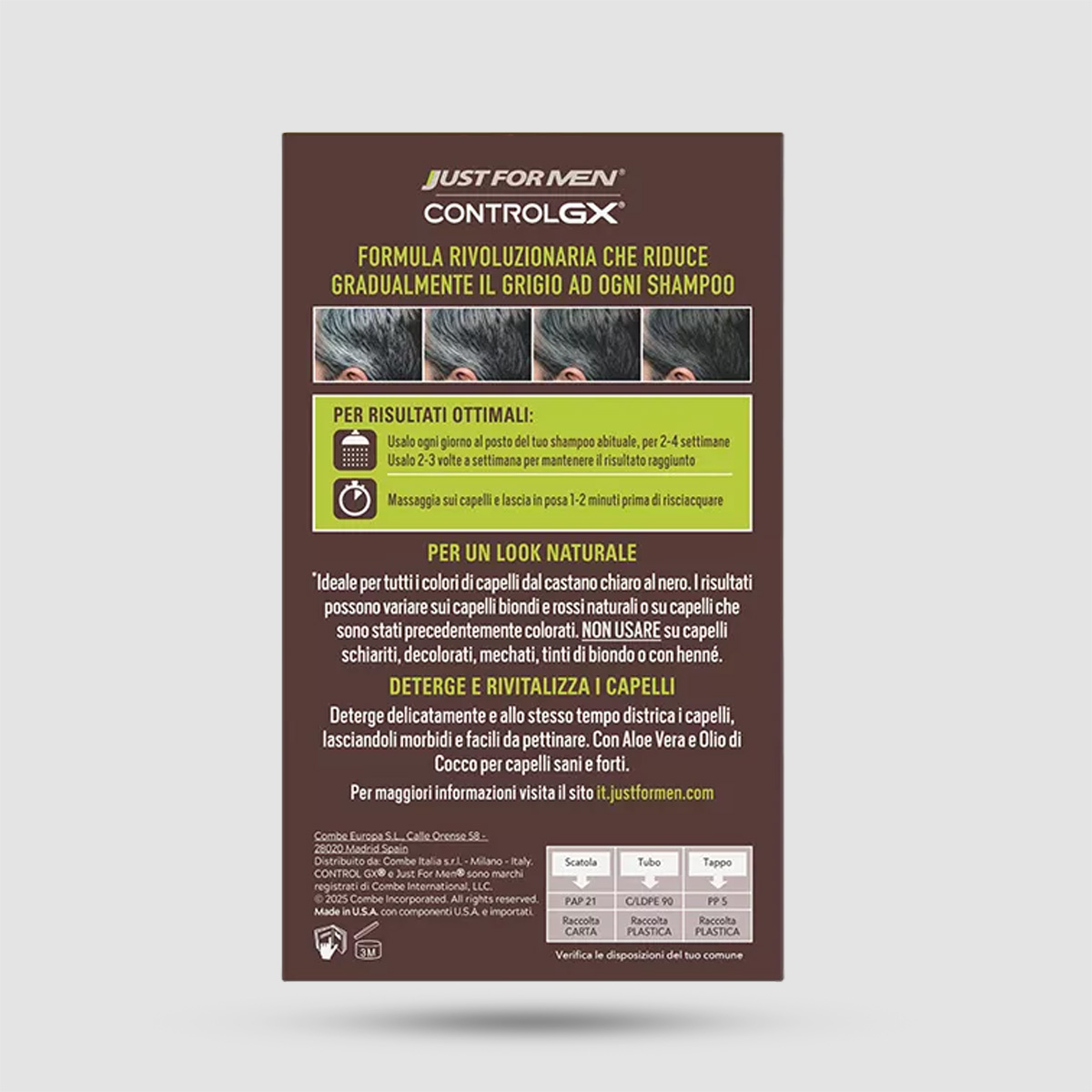 Just For Men Control GX Shampoo 118ml - Σαμπουάν σταδιακής βαφής για γκρίζα μαλλιά με κερατίνη
