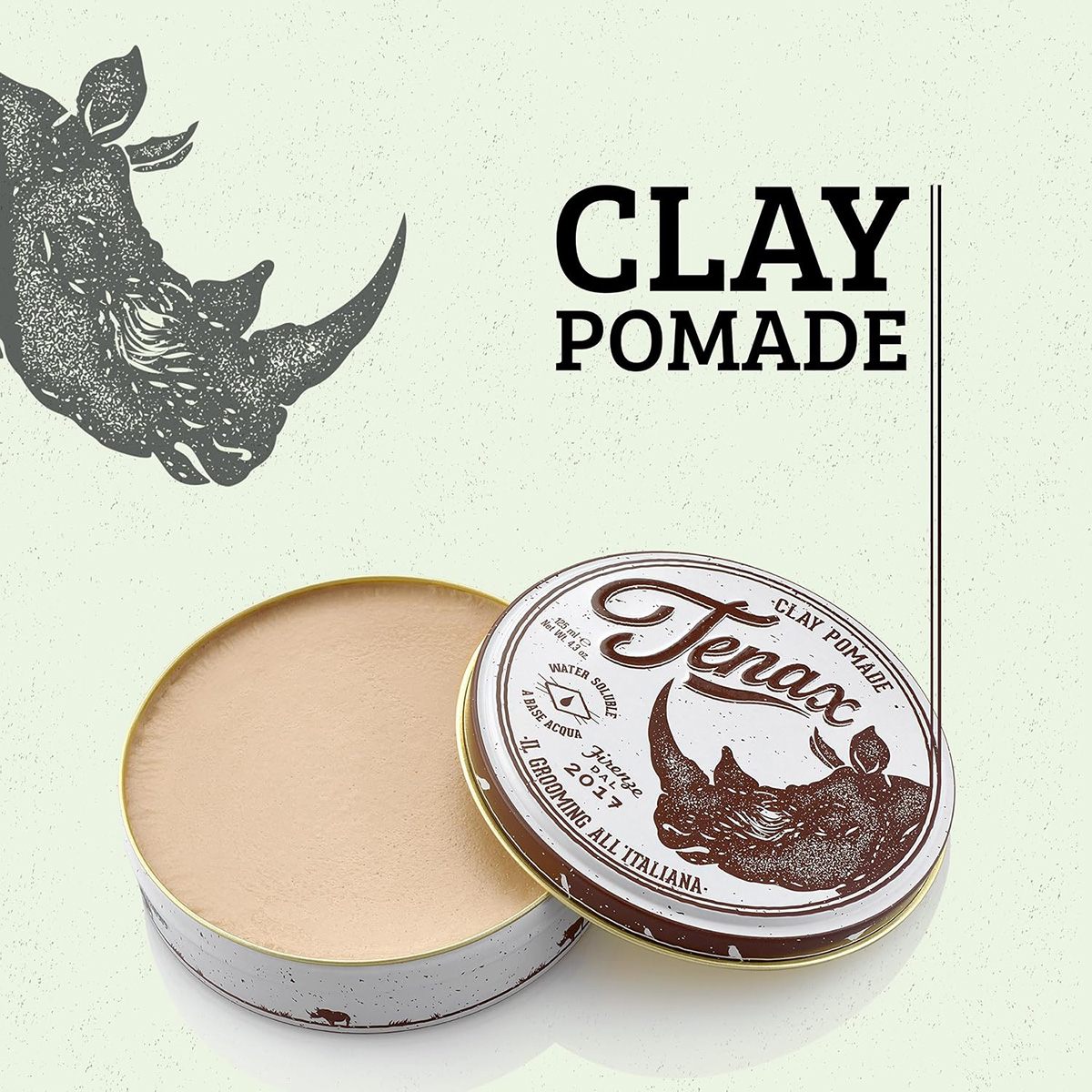 Tenax Hair Wax Clay Pomade 125ml - matte styling clay with 9/10 hold