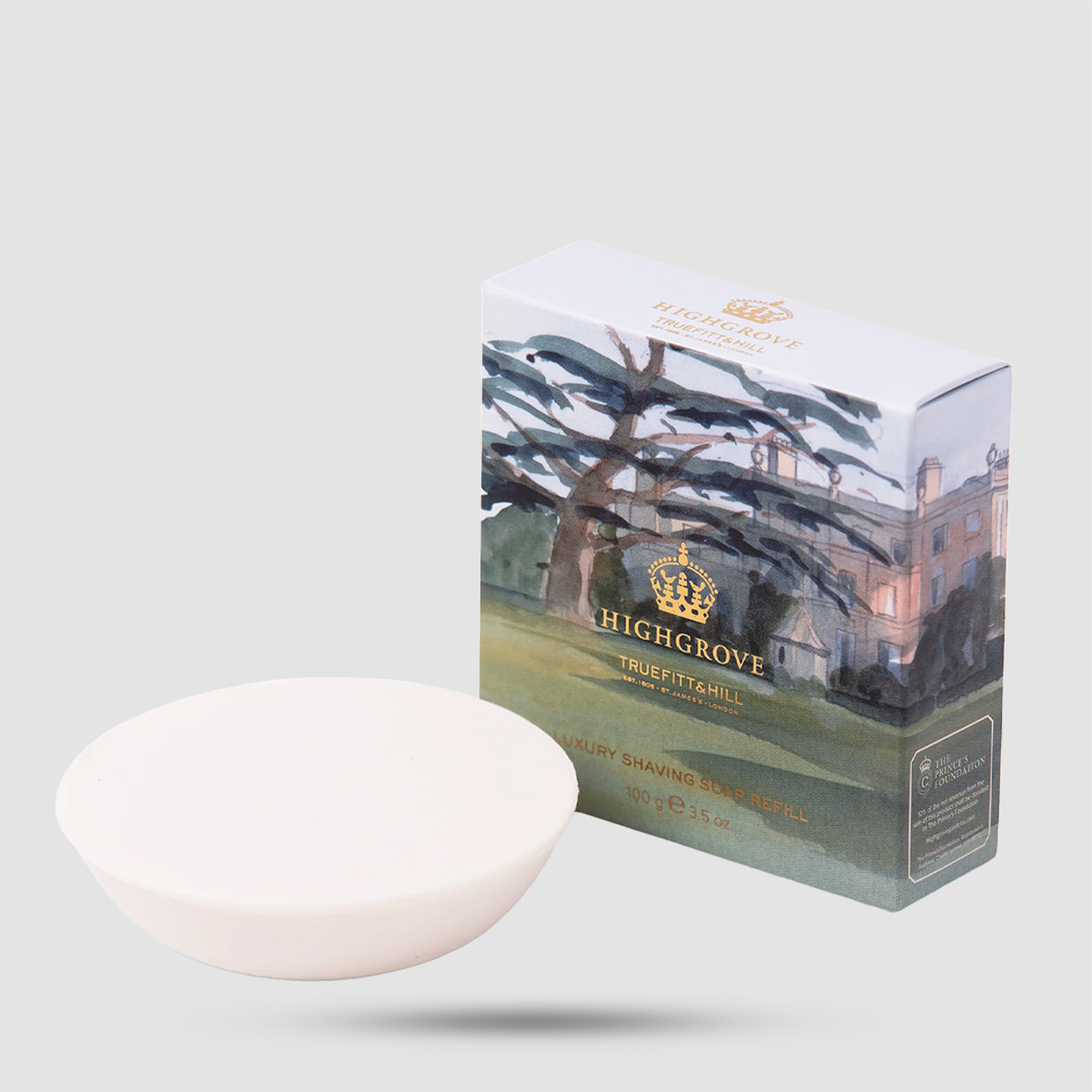Truefitt & Hill Highgrove Luxury Shaving Soap Refill 100g - Ανταλλακτικό σαπούνι ξυρίσματος για ξύλινο μπολ