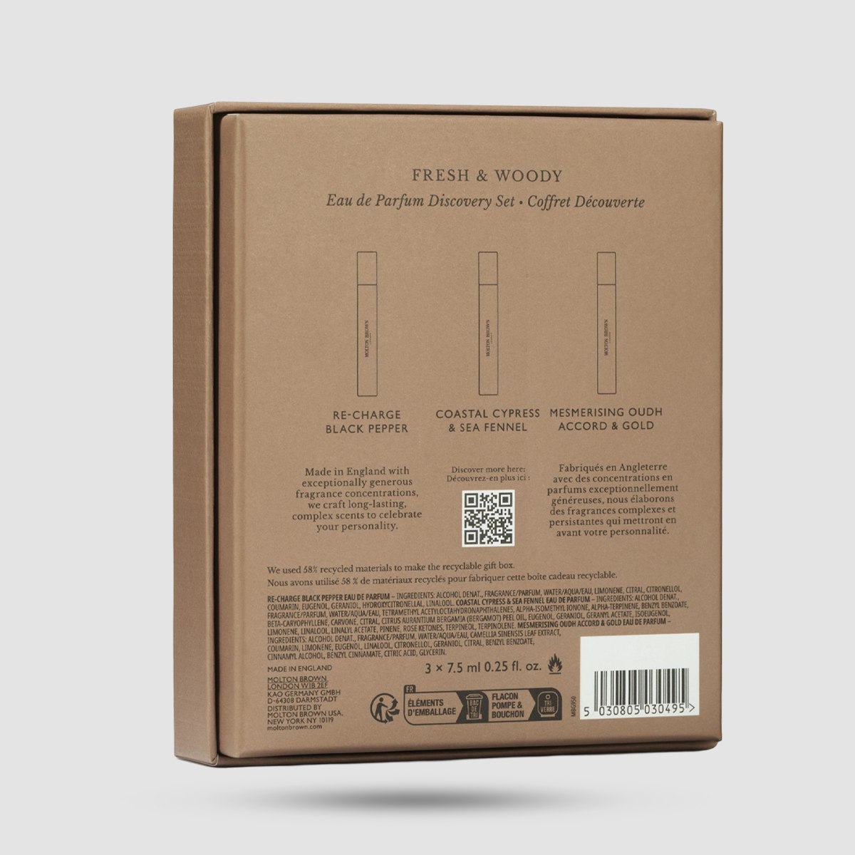 Molton Brown Fresh & Woody Discovery Set - 3 fragrances x 7.5ml - Unisex fragrance collection