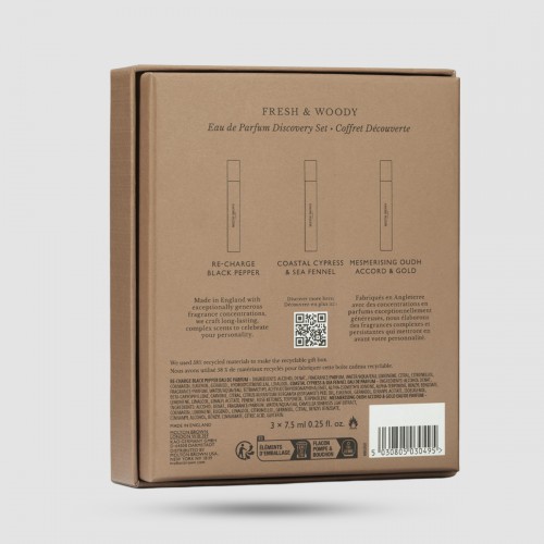 Molton Brown Fresh & Woody Discovery Set - 3 fragrances x 7.5ml - Unisex fragrance collection