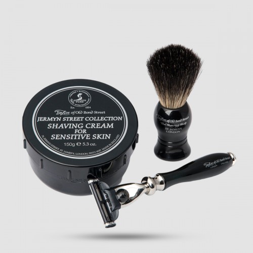 Σετ δώρου Taylor Of Old Bond Street - Πινέλο, Ξυράφι Mach3, Κρέμα Jermyn Street - Προϊόντα skincare για ευαίσθητο δέρμα