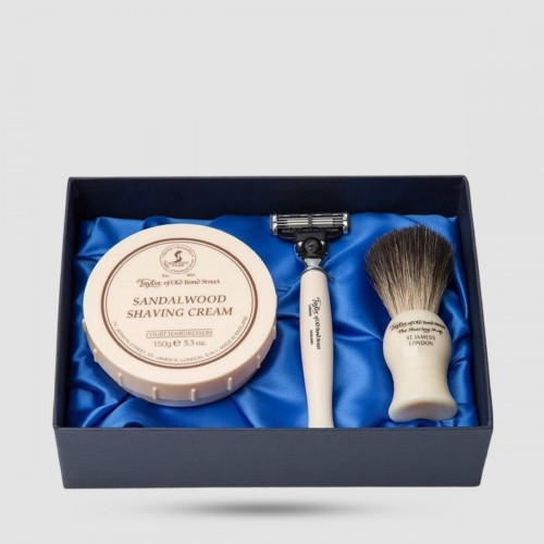 Σετ Δώρου No 74 Taylor Of Old Bond Street - Skincare - Κρέμα Sandalwood, Πινέλο Pure Badger, Ξυράφι Mach3